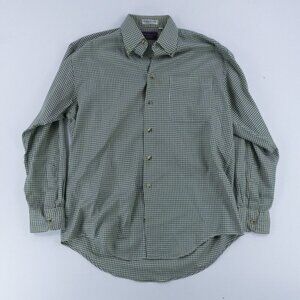 F.A. MacCluer Harvest Twill Shirt Men Medium Green Plaid Button Down Long Sleeve